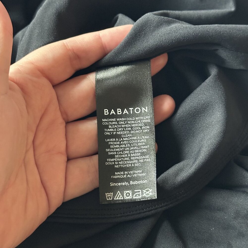 Aritzia Babaton Black Polo Long Sleeve Shirt - Picture 5 of 8